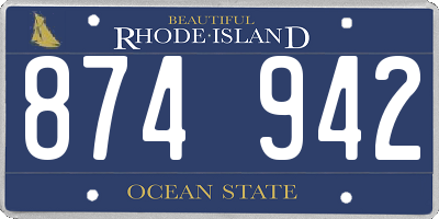 RI license plate 874942