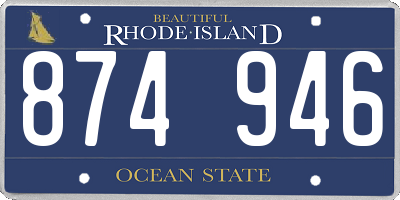RI license plate 874946