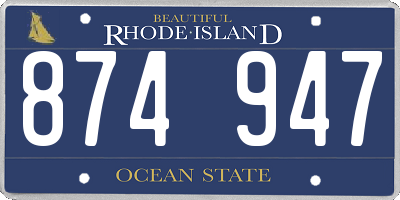 RI license plate 874947