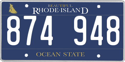 RI license plate 874948