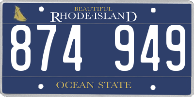 RI license plate 874949