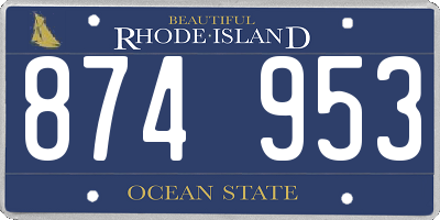 RI license plate 874953