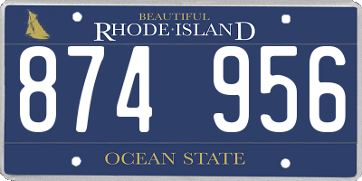 RI license plate 874956