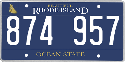 RI license plate 874957