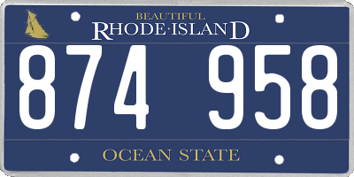 RI license plate 874958