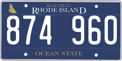 RI license plate 874960