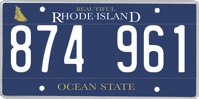 RI license plate 874961