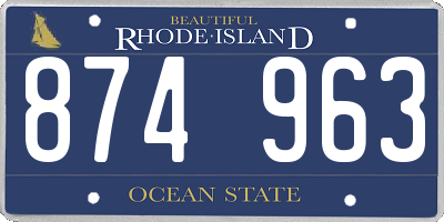 RI license plate 874963