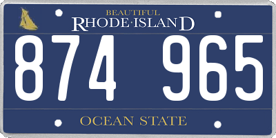 RI license plate 874965