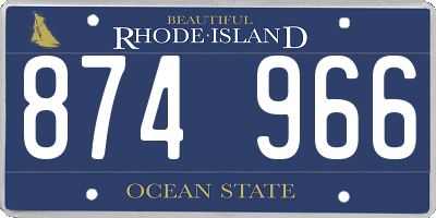 RI license plate 874966