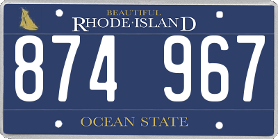 RI license plate 874967