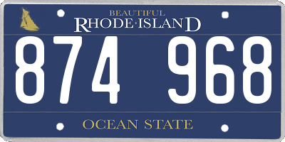 RI license plate 874968