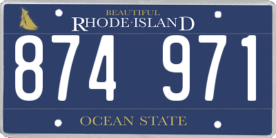 RI license plate 874971