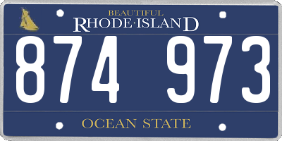 RI license plate 874973