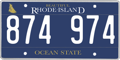 RI license plate 874974