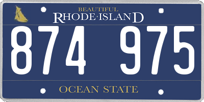 RI license plate 874975