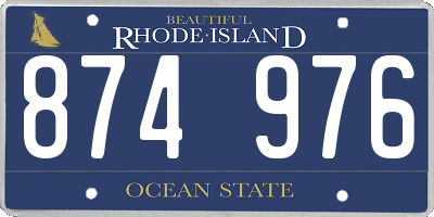RI license plate 874976
