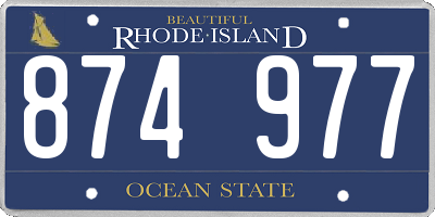 RI license plate 874977