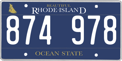 RI license plate 874978