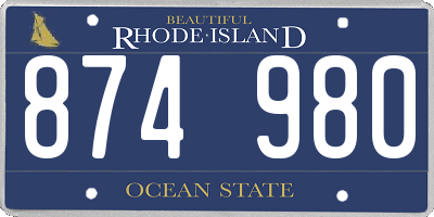 RI license plate 874980