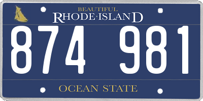 RI license plate 874981