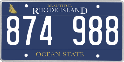 RI license plate 874988