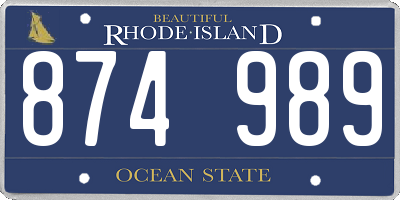 RI license plate 874989