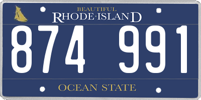 RI license plate 874991