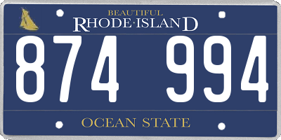 RI license plate 874994