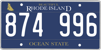 RI license plate 874996