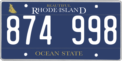 RI license plate 874998