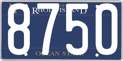 RI license plate 8750