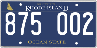 RI license plate 875002