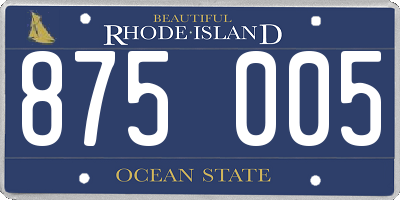 RI license plate 875005