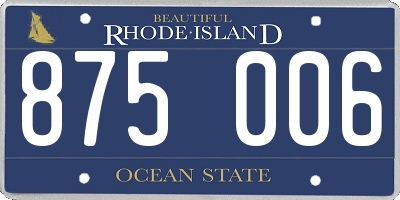 RI license plate 875006