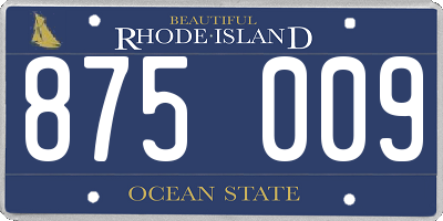 RI license plate 875009