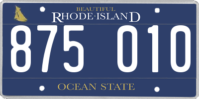 RI license plate 875010