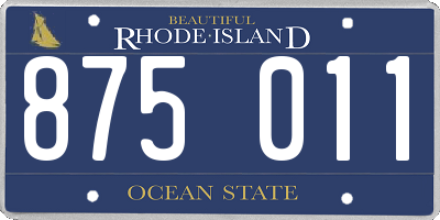 RI license plate 875011