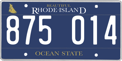 RI license plate 875014