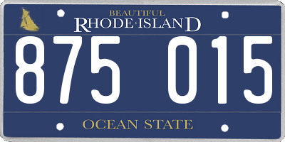 RI license plate 875015