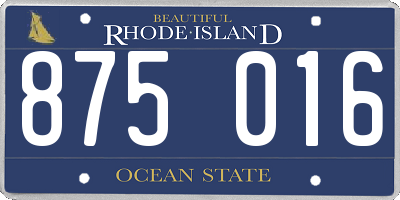 RI license plate 875016