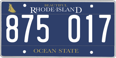 RI license plate 875017