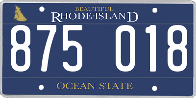 RI license plate 875018