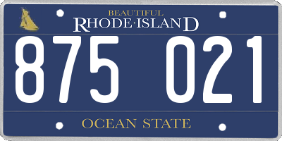 RI license plate 875021