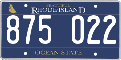 RI license plate 875022