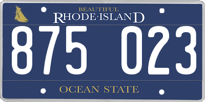 RI license plate 875023