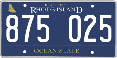 RI license plate 875025