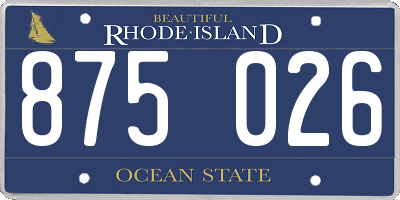 RI license plate 875026