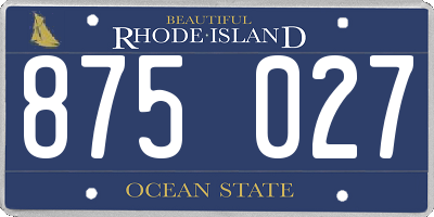 RI license plate 875027