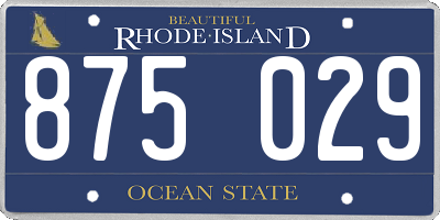 RI license plate 875029